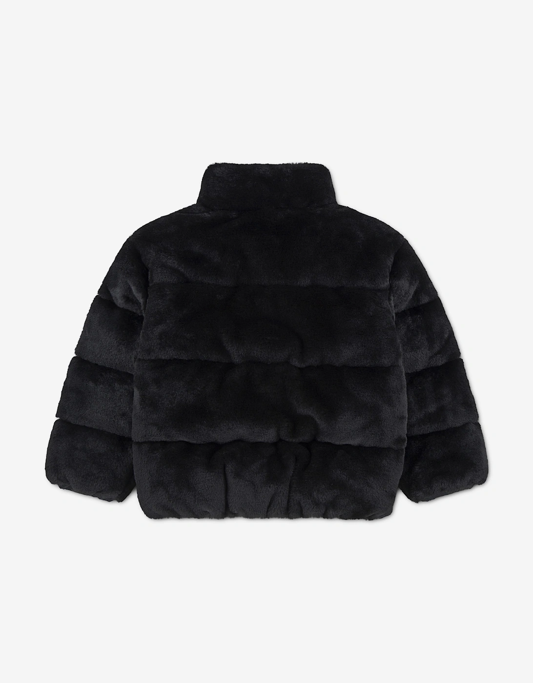 Nike Girls Quilted Faux Fur Jacket in Black