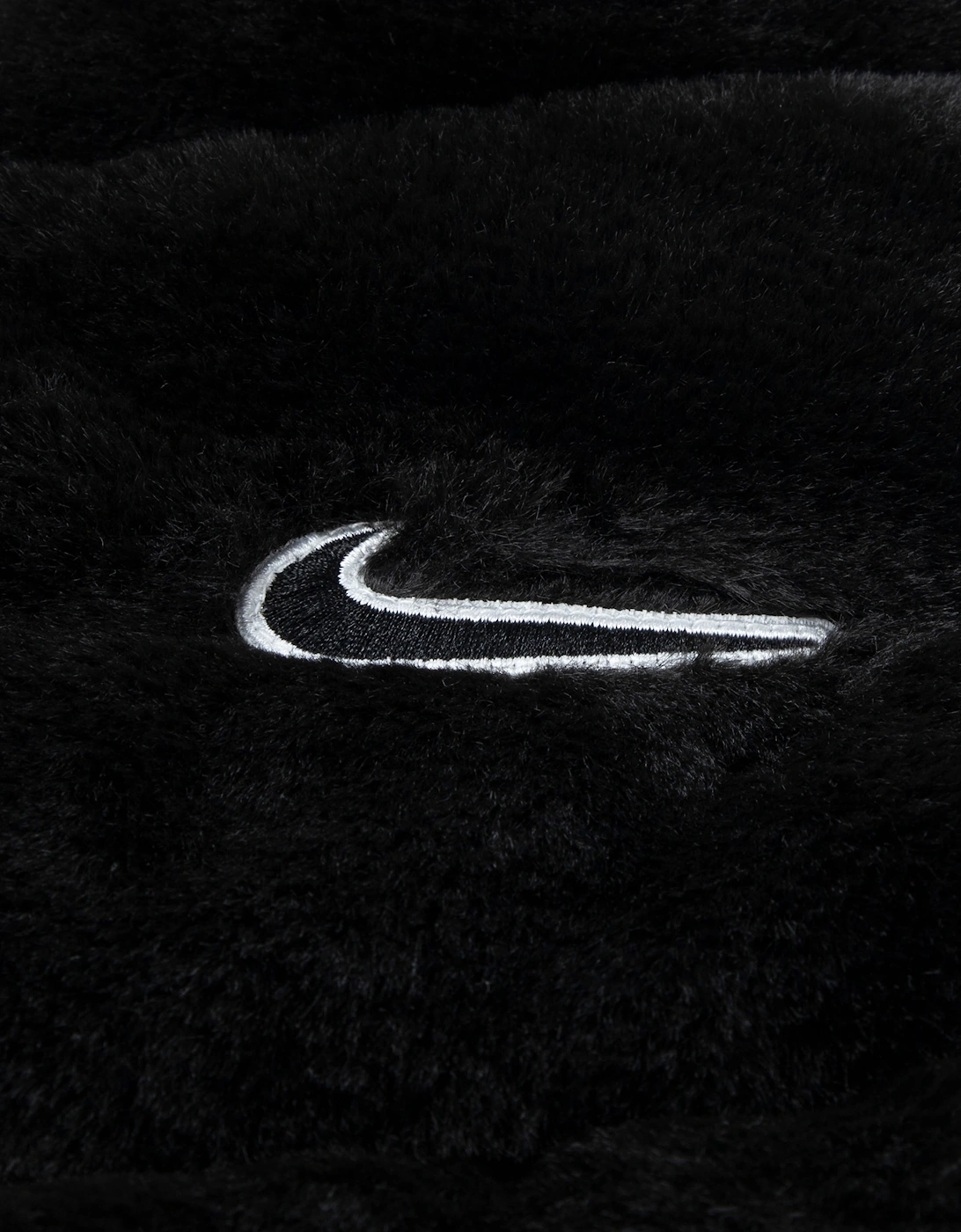 Nike Girls Quilted Faux Fur Jacket in Black