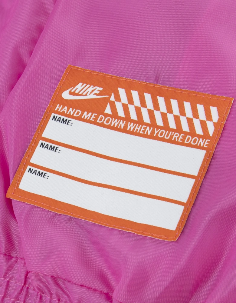 Nike Girls Quilted Faux Fur Jacket in Pink