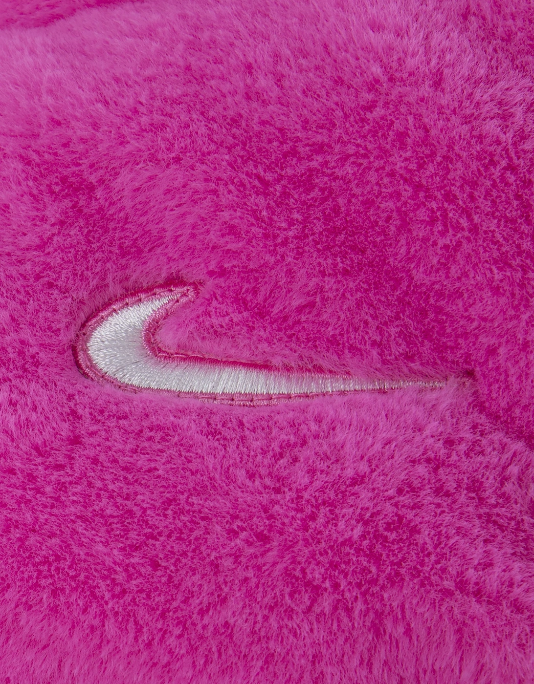 Nike Girls Quilted Faux Fur Jacket in Pink