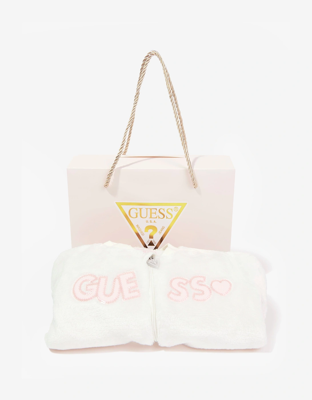 Guess Baby Girls Faux Fur Babygrow in Ivory