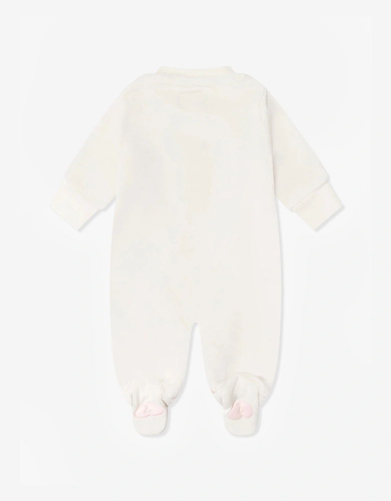 Guess Baby Girls Faux Fur Babygrow in Ivory