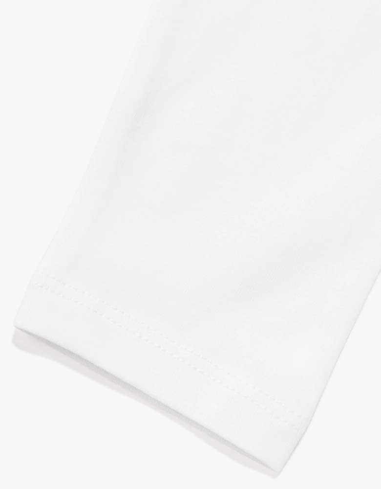 Guess Girls Long Sleeve Logo T-Shirt in White
