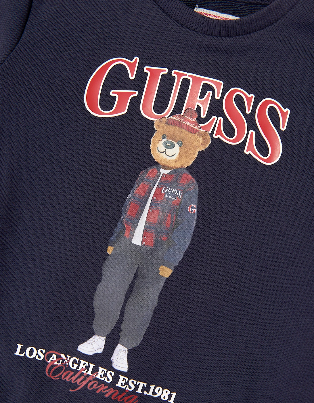 Guess Boys Bear Logo Sweatshirt in Navy