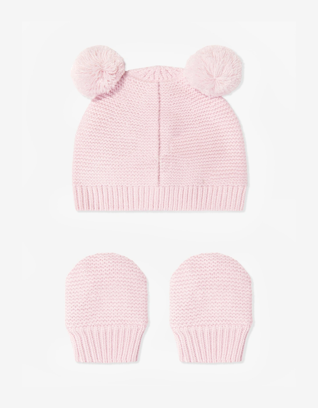 Guess Baby Girls Pom Pom Hat and Mittens Set in Pink