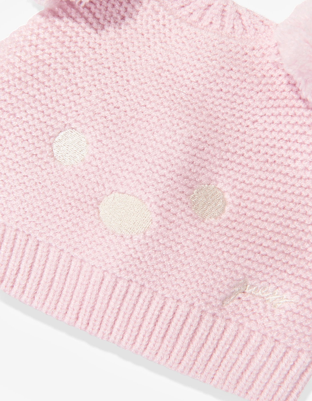 Guess Baby Girls Pom Pom Hat and Mittens Set in Pink