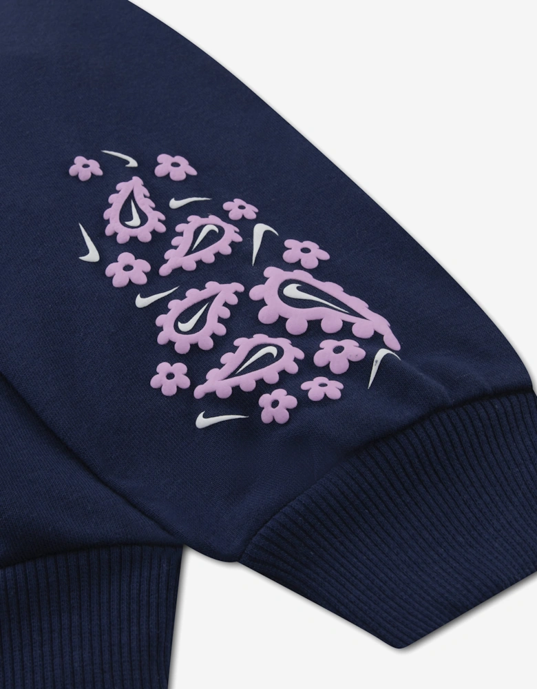 Nike Girls Retro Hoodie Tracksuit in Navy