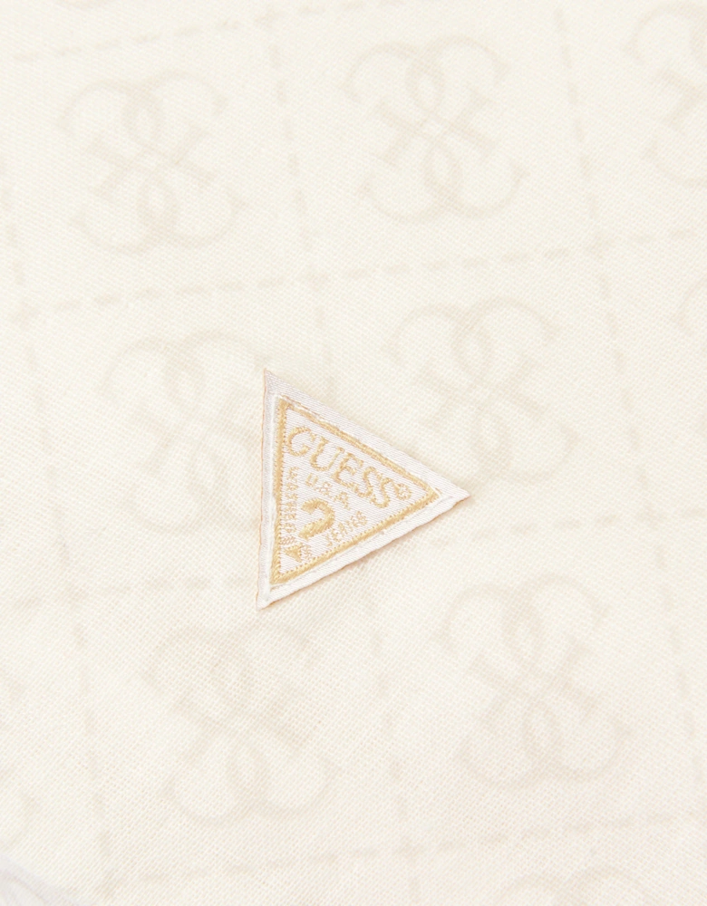 Guess Baby Logo Blanket with Pouch in Ivory