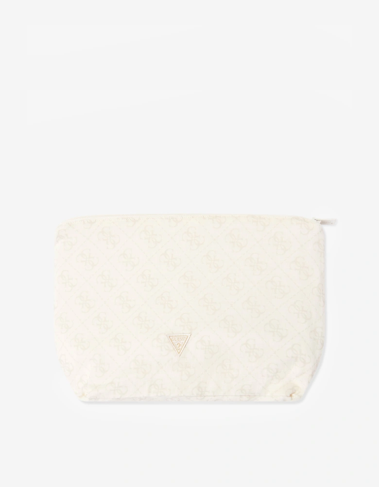 Guess Baby Logo Blanket with Pouch in Ivory