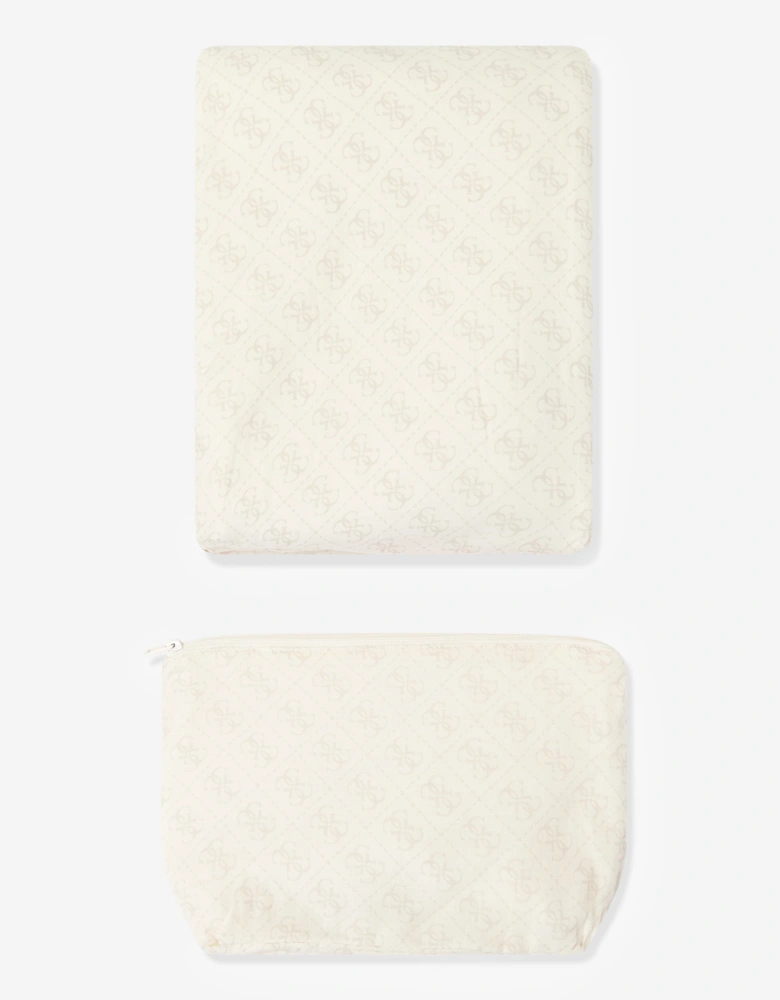 Guess Baby Logo Blanket with Pouch in Ivory