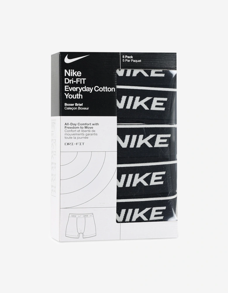 Nike Boys 5 Pack Colour Pop Boxer Shorts Set in Black