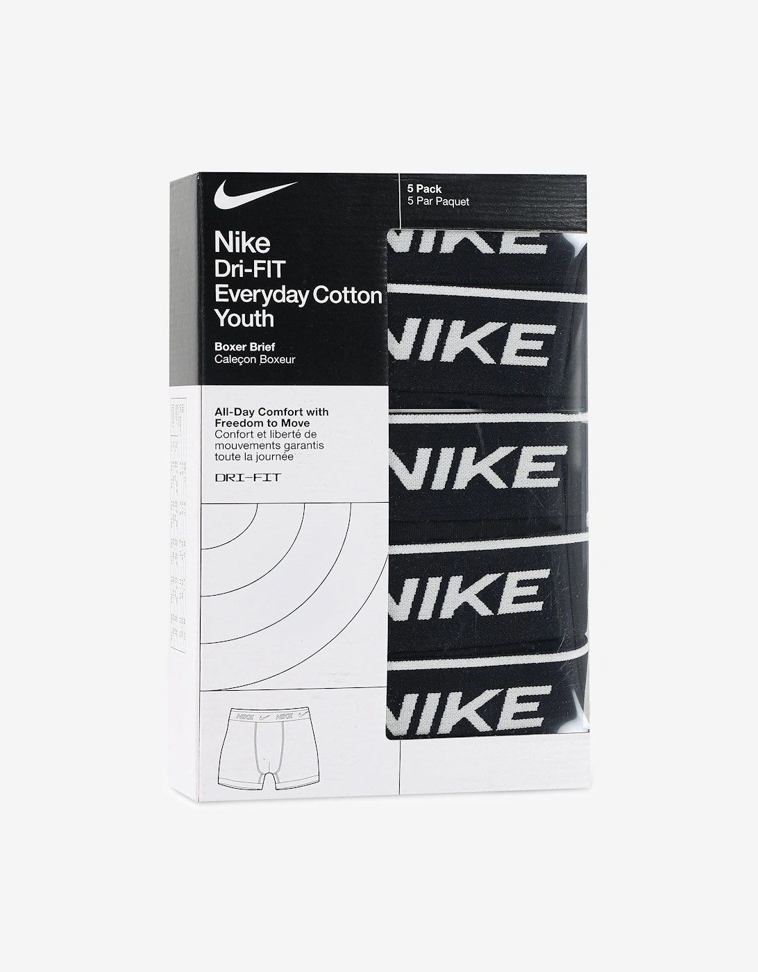 Nike Boys 5 Pack Colour Pop Boxer Shorts Set in Black