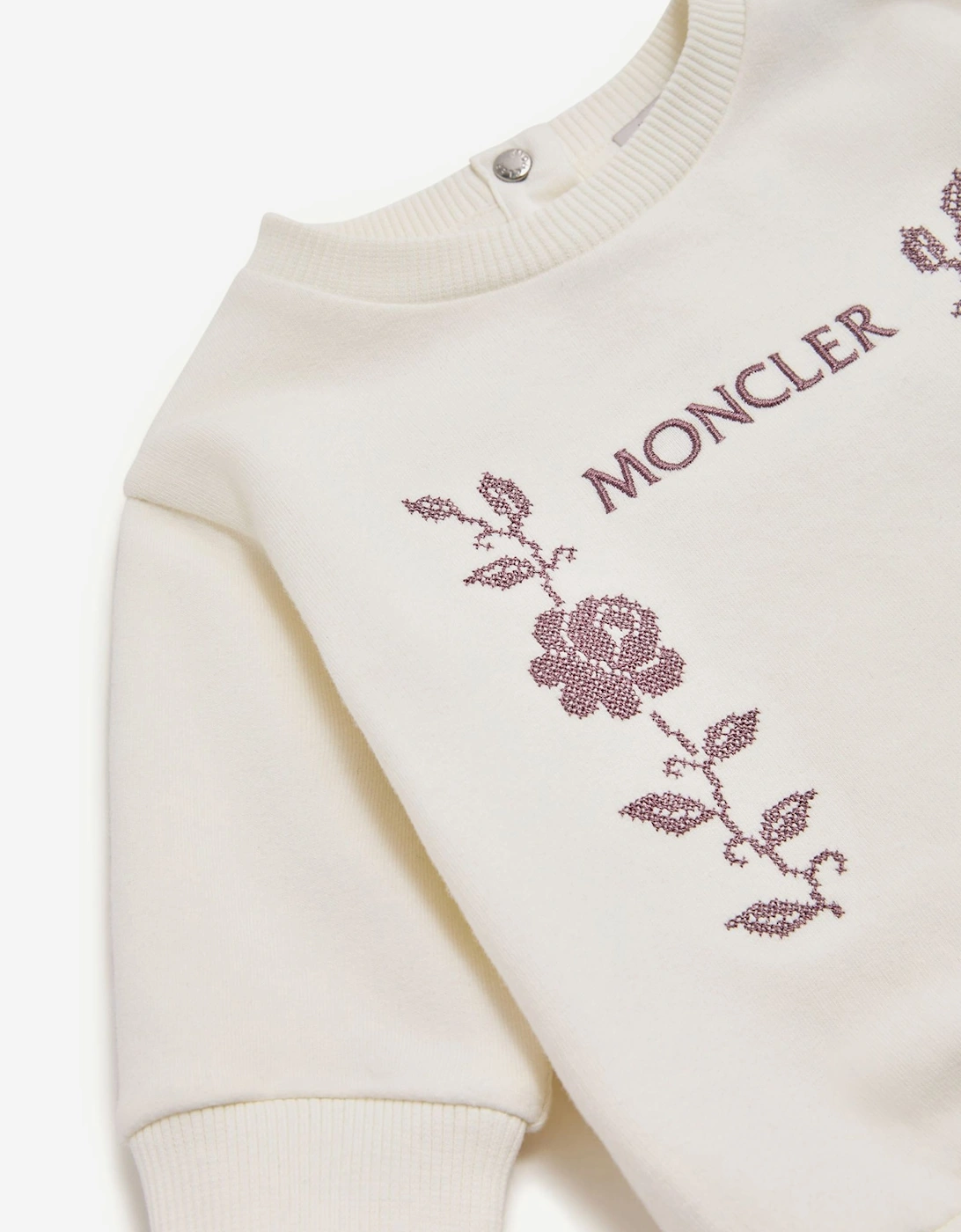 Moncler Enfant Baby Girls Brushed Fleece Set in Ivory