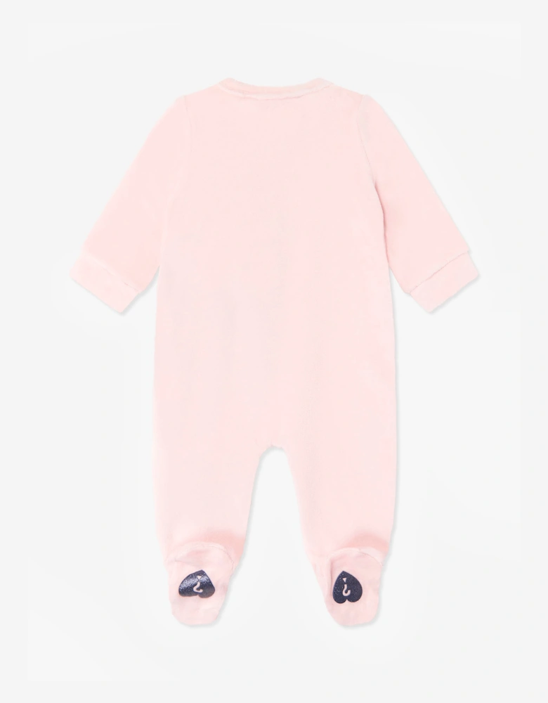 Guess Baby Girls Heart Logo Babygrow in Pink