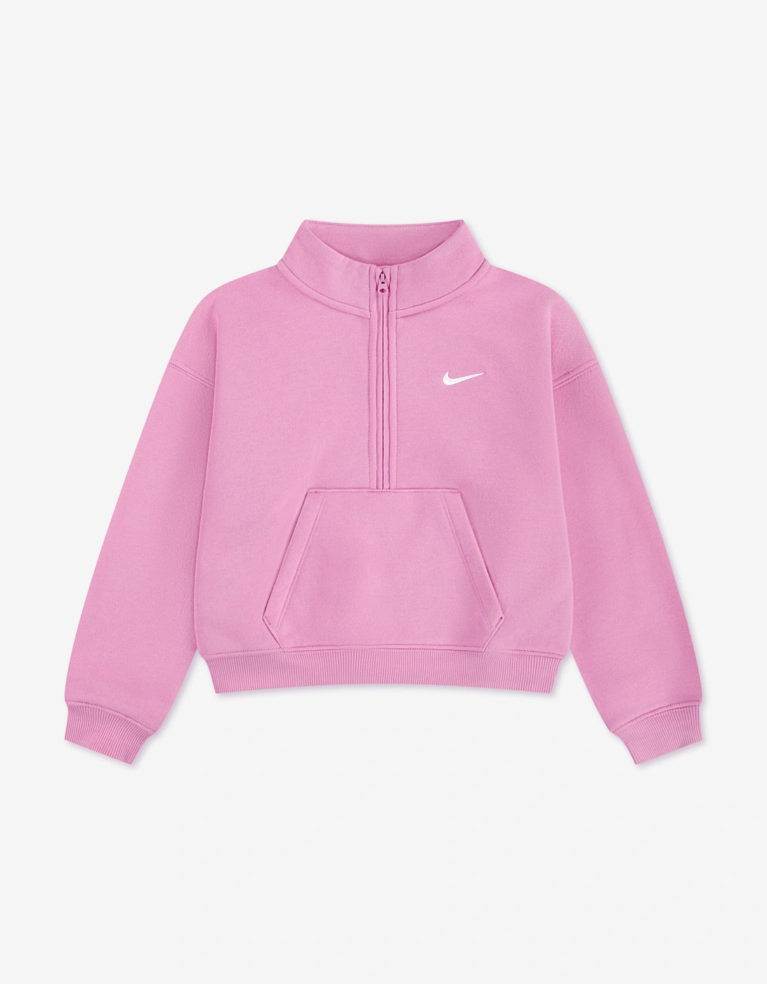 Nike Girls NSW STD Fleece 1/4 Zip Tracksuit in Pink
