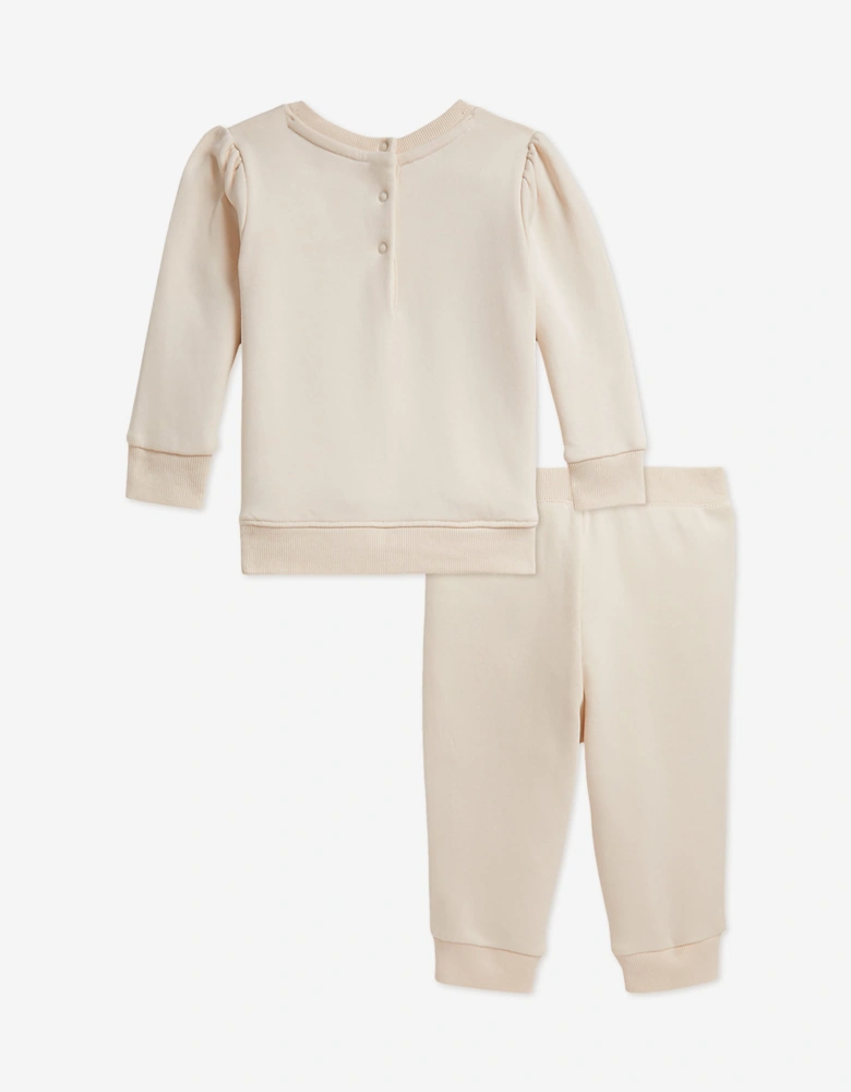 Ralph Lauren Baby Girls Polo Bear Tracksuit in Ivory