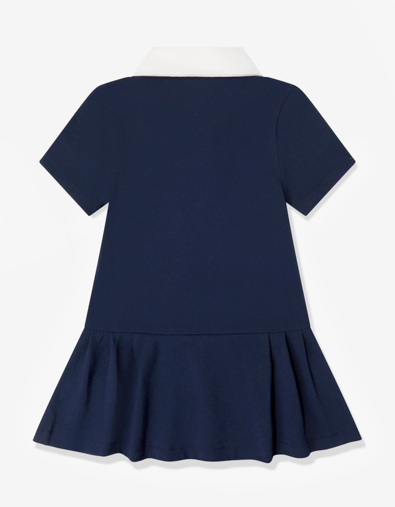 Tommy Hilfiger Girls Pleated Polo Dress in Navy