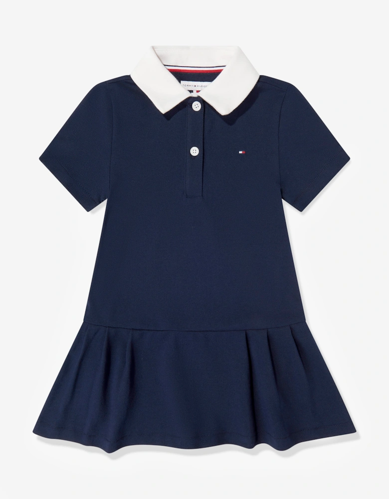 Tommy Hilfiger Girls Pleated Polo Dress in Navy