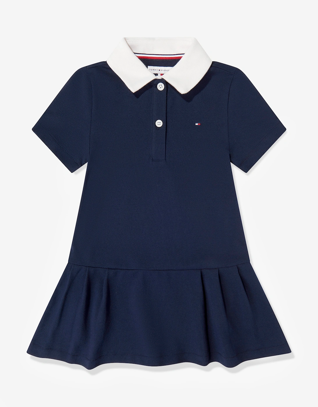 Tommy Hilfiger Girls Pleated Polo Dress in Navy