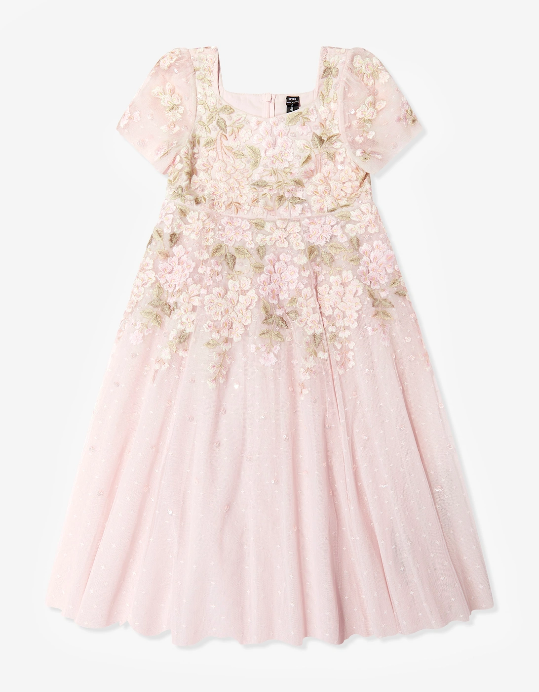 Needle & Thread Girls Wisteria Dot Gown in Pink