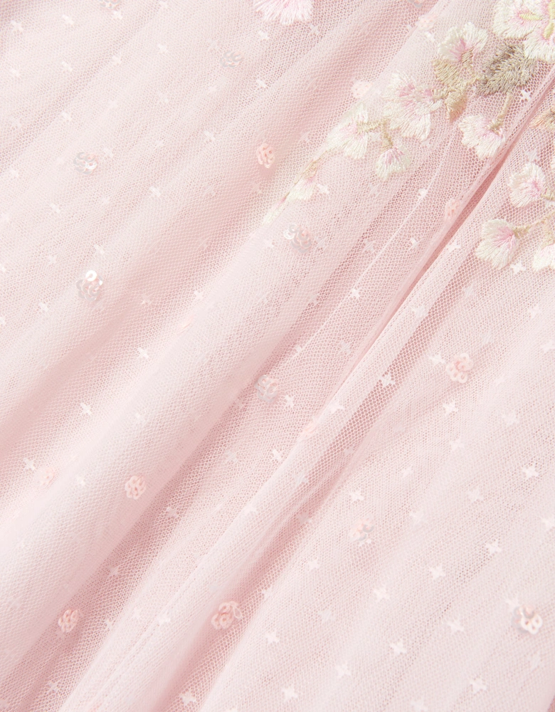 Needle & Thread Girls Wisteria Dot Gown in Pink