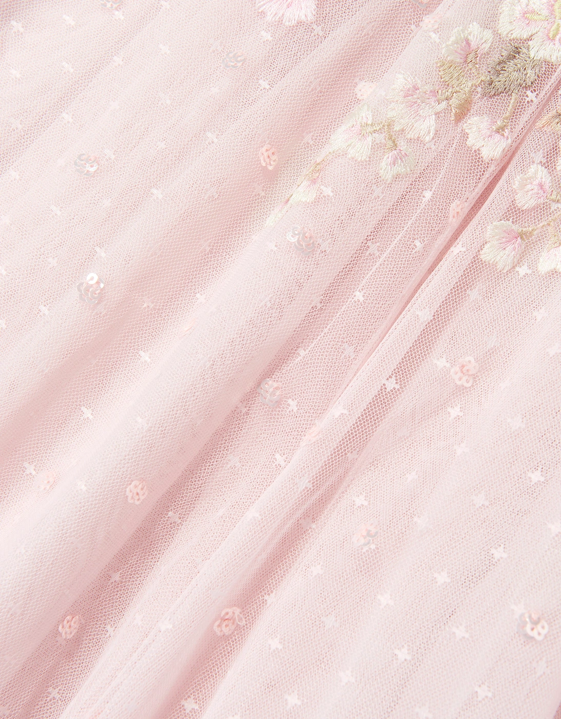 Needle & Thread Girls Wisteria Dot Gown in Pink