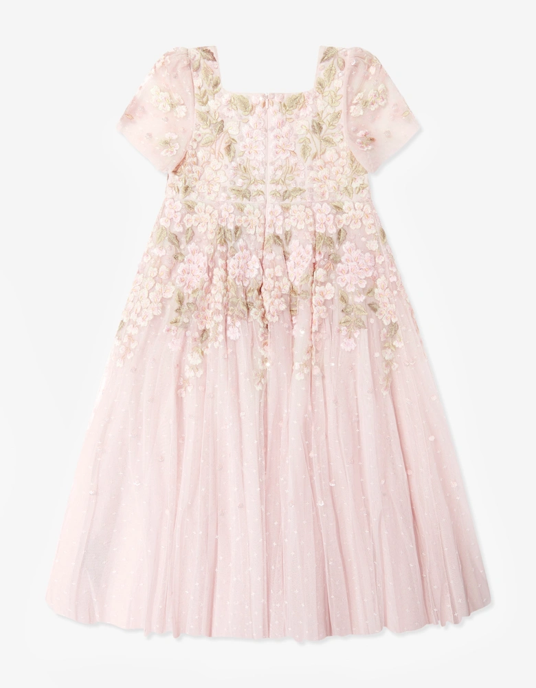 Needle & Thread Girls Wisteria Dot Gown in Pink