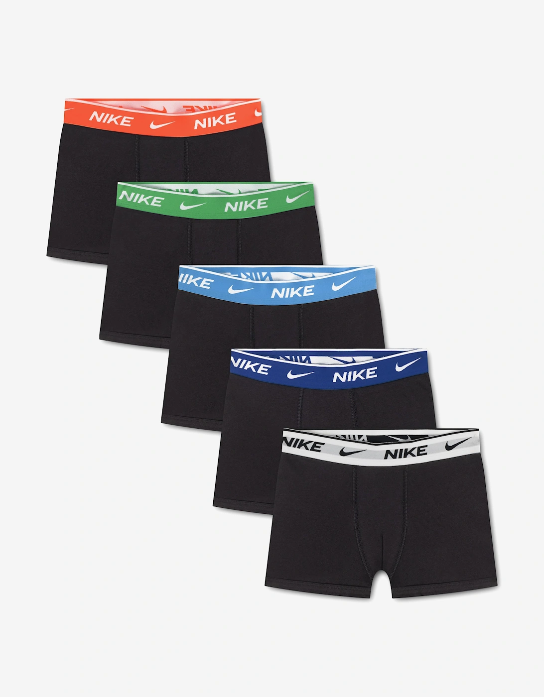 Nike Boys 5 Pack Colour WB Cotton Boxer Shorts Set in Black