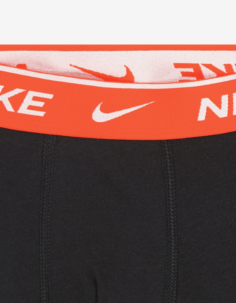 Nike Boys 5 Pack Colour WB Cotton Boxer Shorts Set in Black