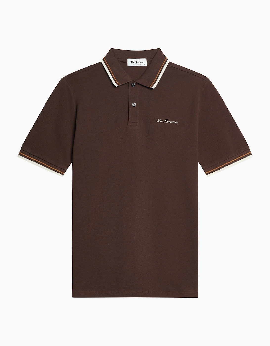 Ben Sherman Men's Ben Sherman Mens Signature Pique Short Sleeve Polo Shirt - Brown