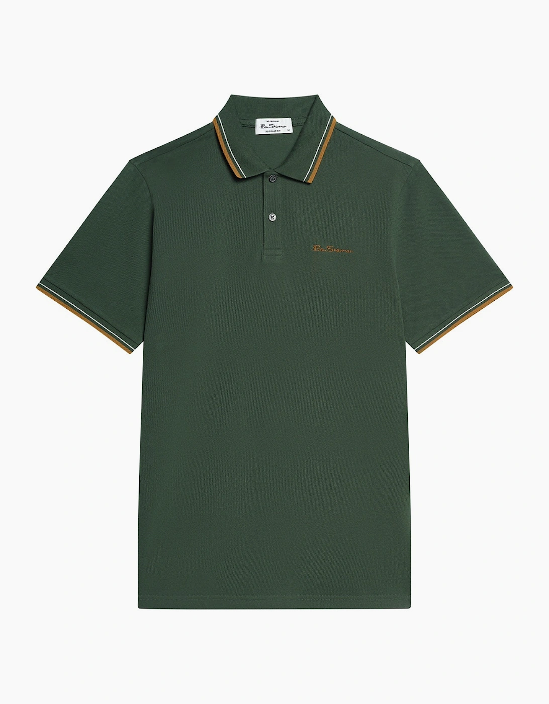 Ben Sherman Men's Ben Sherman Mens Signature Pique Short Sleeve Polo Shirt - Green