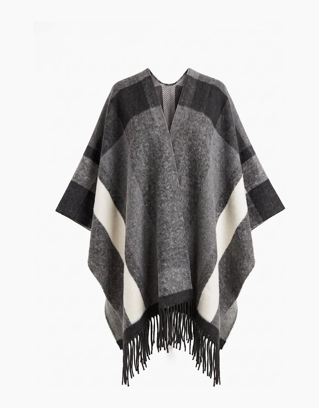 Block Poncho Grey