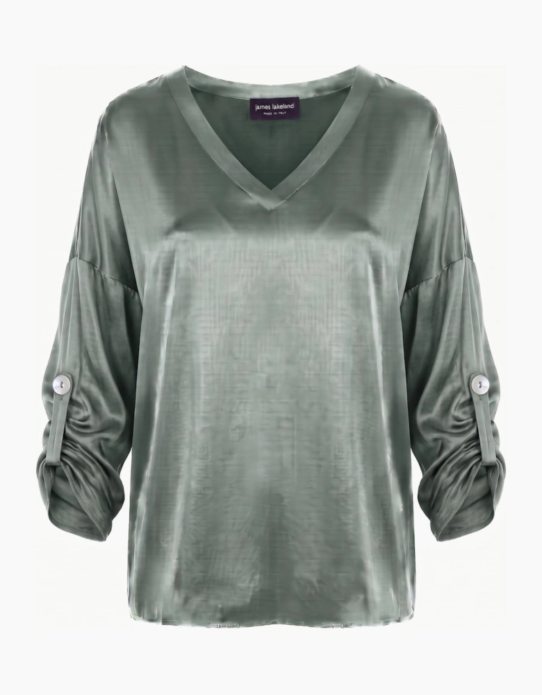 Satin Blouse Military