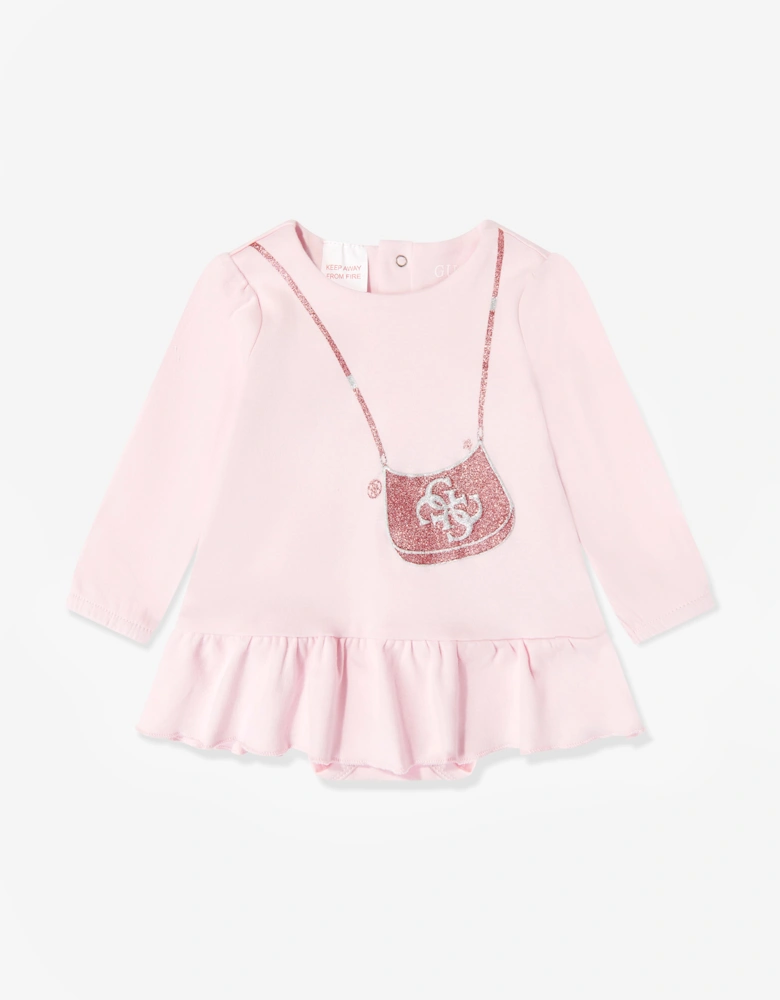 Guess Baby Girls Bag Print Dress in Pink