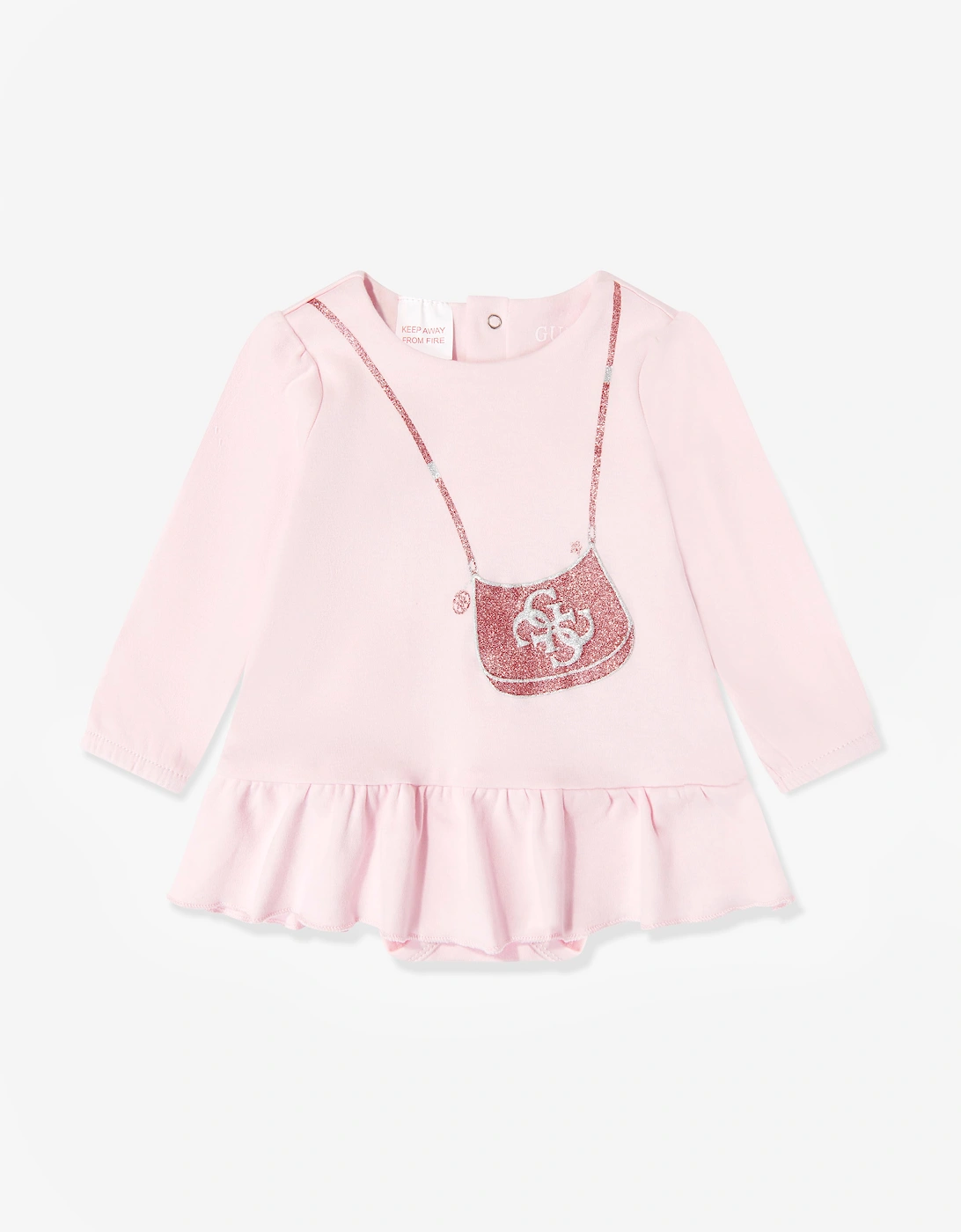 Guess Baby Girls Bag Print Dress in Pink