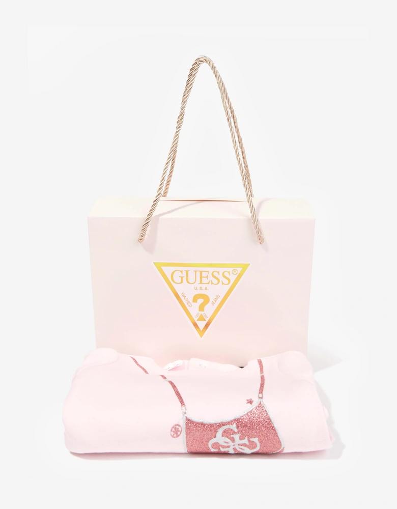 Guess Baby Girls Bag Print Dress in Pink