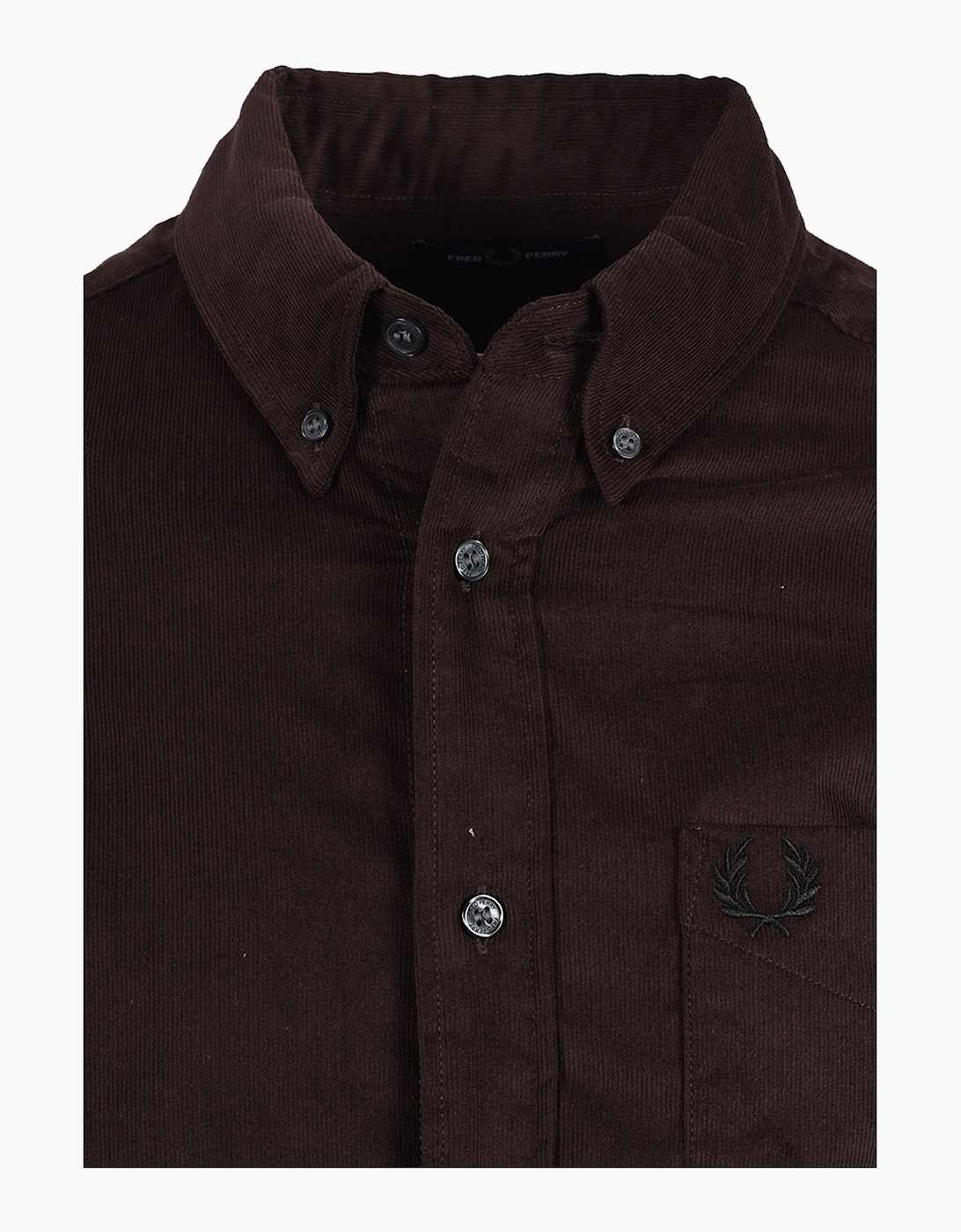 FRED PERRY NEEDLE CORD SHIRT RICH BROWN