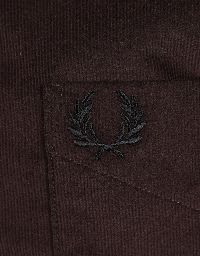 FRED PERRY NEEDLE CORD SHIRT RICH BROWN