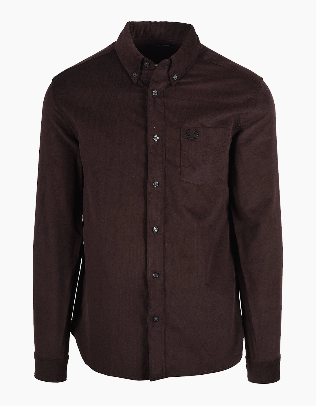 FRED PERRY NEEDLE CORD SHIRT RICH BROWN