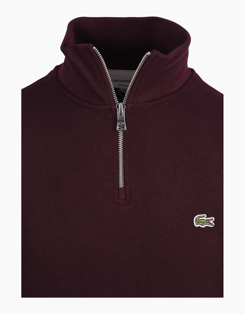 LACOSTE HALF ZIP SWEATSHIRT MAROON