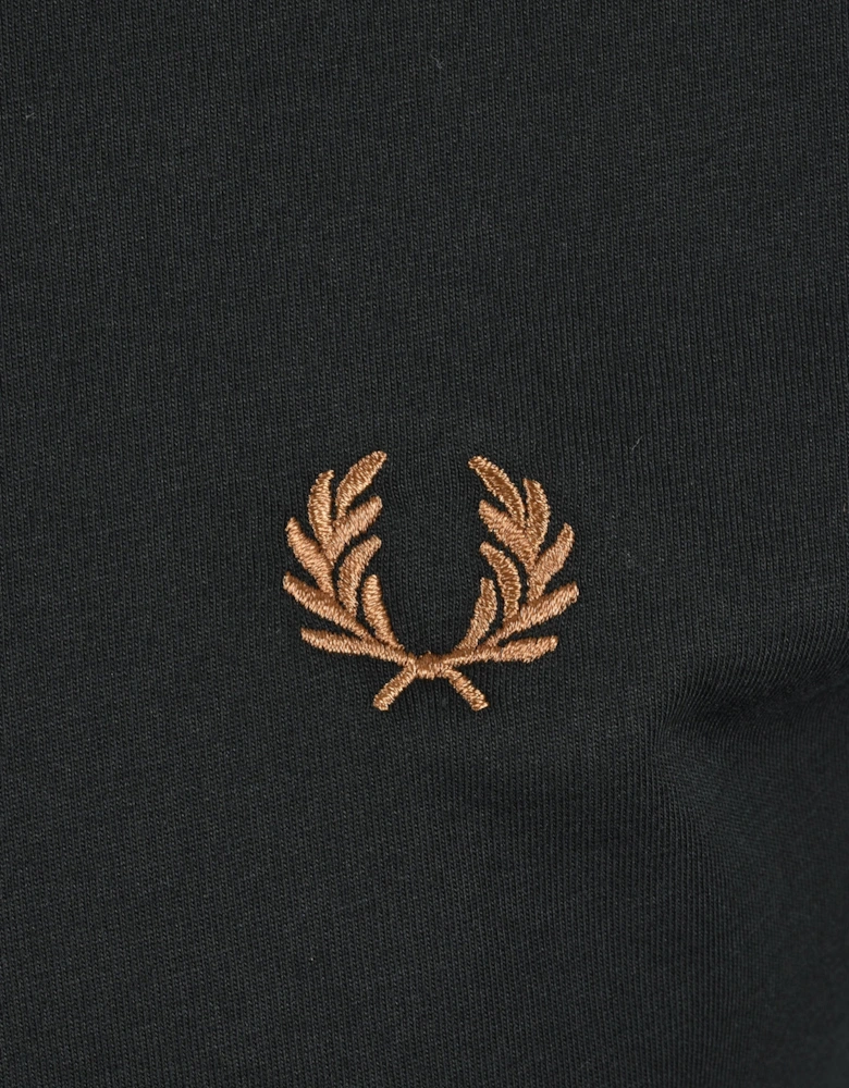 FRED PERRY TWIN TIPPED T-SHIRT NIGHT GREEN/ DUSKY BLUE/ DARK