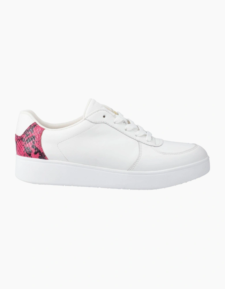 Fitflop Rally Snakeprint-Backtab Leather Women's Urban White/Wild Raspberry Trainers
