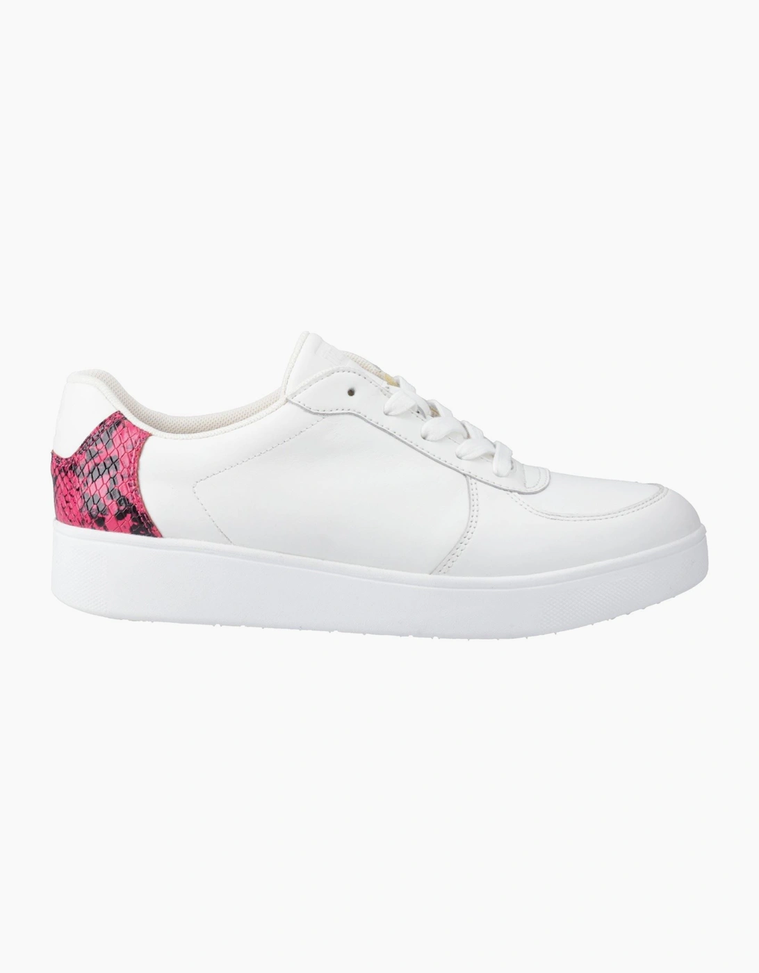 Fitflop Rally Snakeprint-Backtab Leather Women's Urban White/Wild Raspberry Trainers