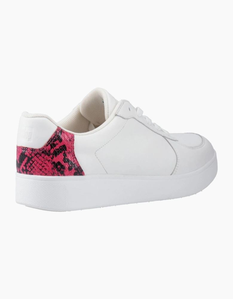 Fitflop Rally Snakeprint-Backtab Leather Women's Urban White/Wild Raspberry Trainers