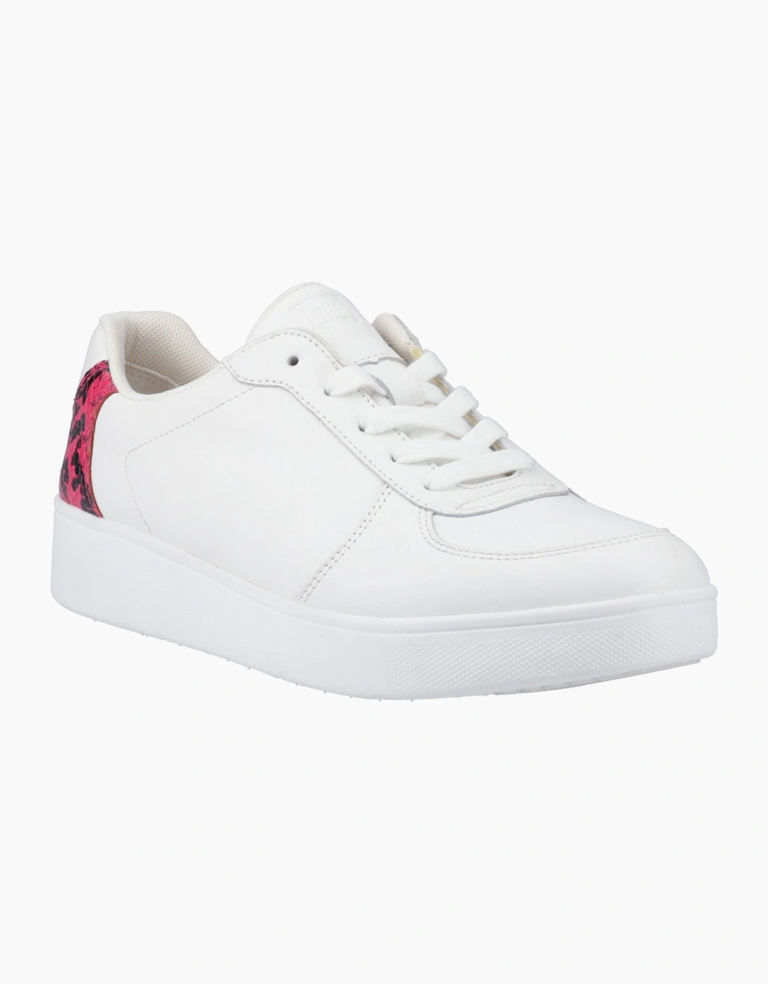 Fitflop Rally Snakeprint-Backtab Leather Women's Urban White/Wild Raspberry Trainers