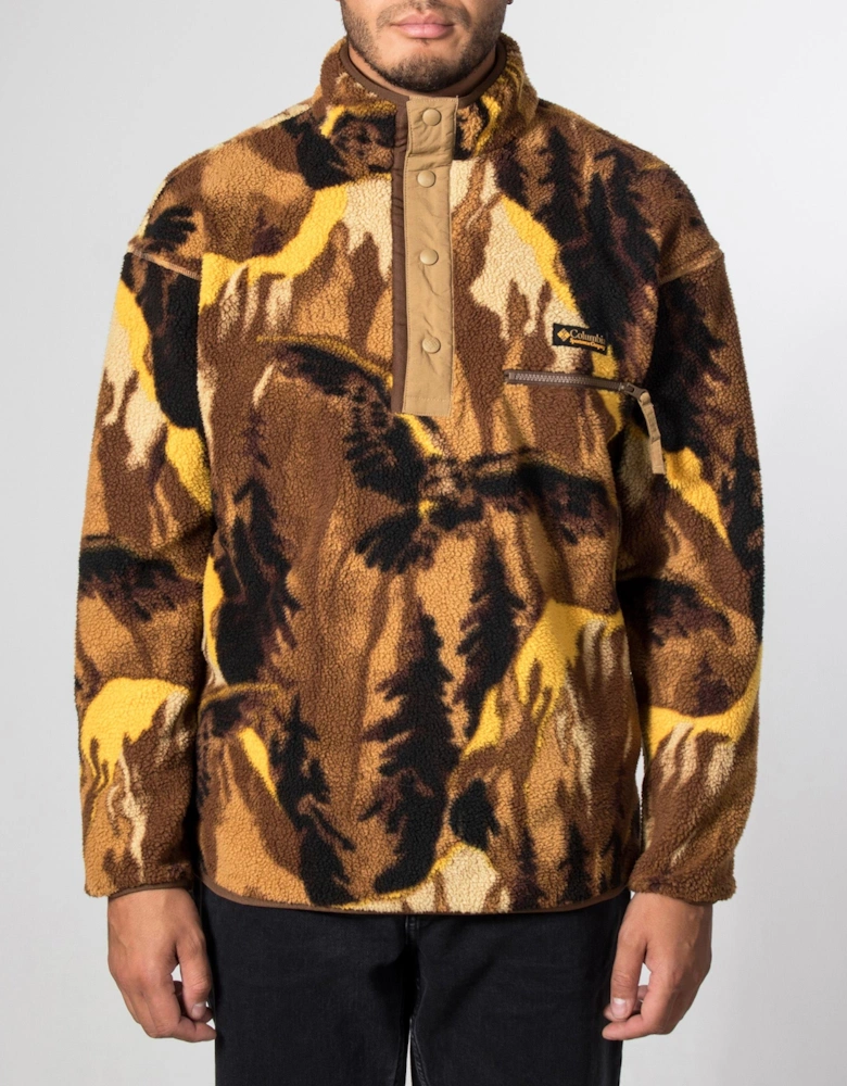 Regular Fit Helvetia II Printed Half Snap Fleece