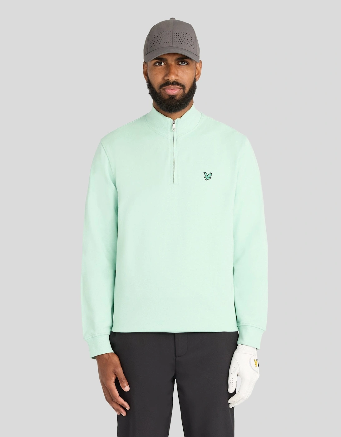 Lyle & Scott Lyle And Scott Men's Green Eagle Cotton 1/4 Zip Midlayer