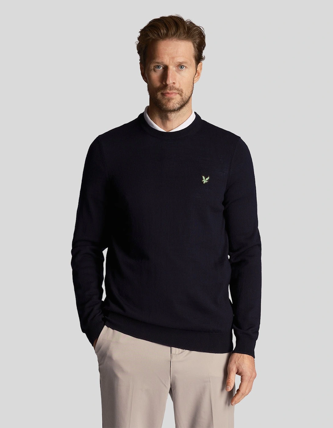 Lyle & Scott Lyle And Scott Men's Green Eagle Cotton Blend Crew Neck Sweatshirt
