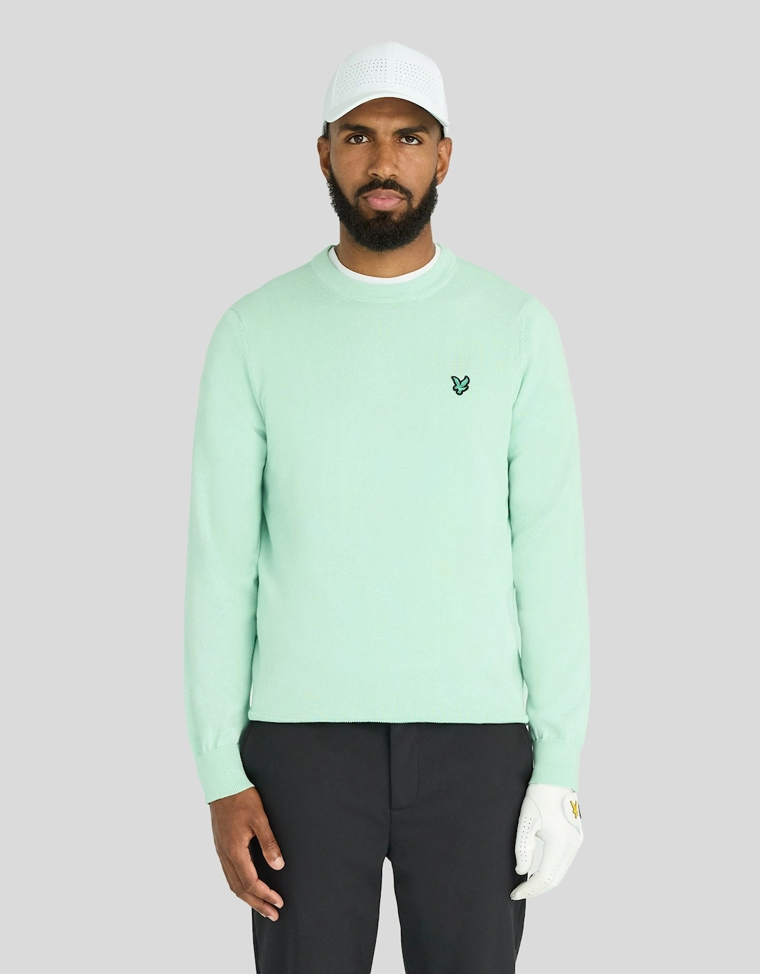 Lyle & Scott Lyle And Scott Men's Green Eagle Cotton Blend Crew Neck Sweatshirt
