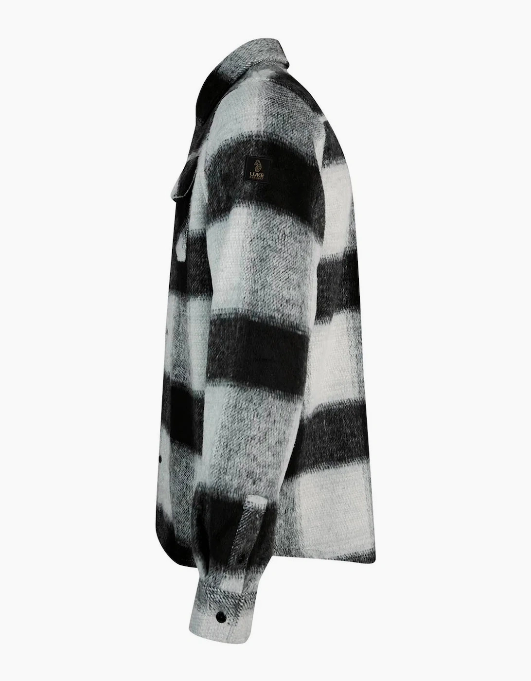 Luke 1977 Ettrick Soft Overshirt - Charcoal Grey Check